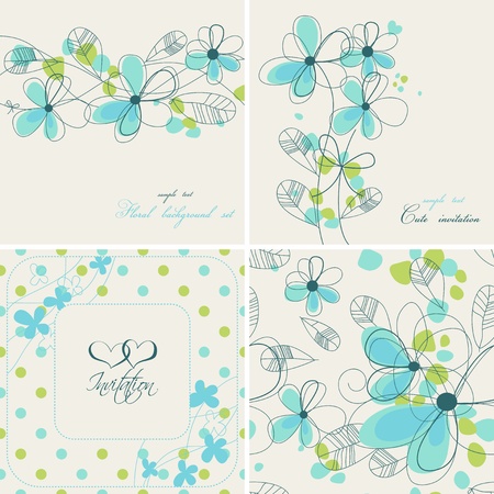 Cute floral backgrounds のイラスト素材