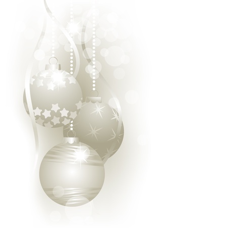 Christmas silver ballsのイラスト素材