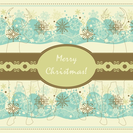 Vintage Christmas card のイラスト素材