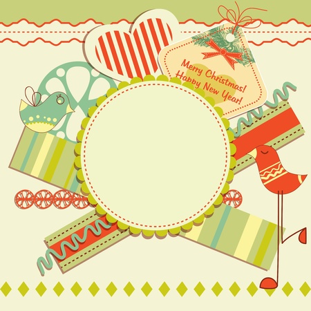 Scrapbook design elements on Christmas themeのイラスト素材