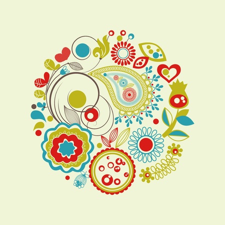 Floral circle のイラスト素材