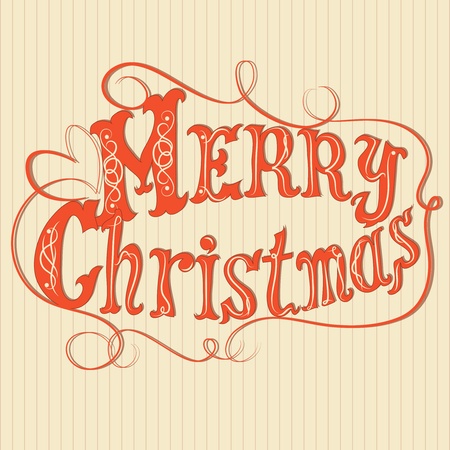 Merry Christmas frame original decorated letters, retro look のイラスト素材