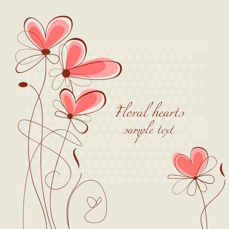 Floral heartsのイラスト素材