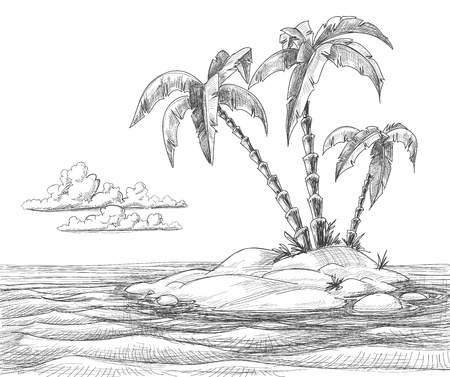 Tropical island のイラスト素材