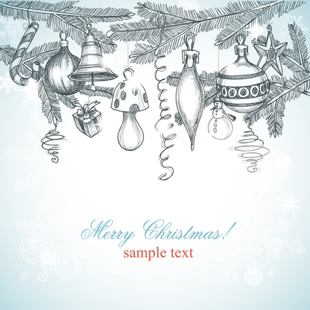 Hand drawn Christmas backgroundのイラスト素材