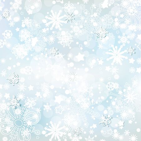 Frosty winter background, snowflakes and lights suitable for brochures, greeting cards or flyers on Christmas theme vector illustration のイラスト素材