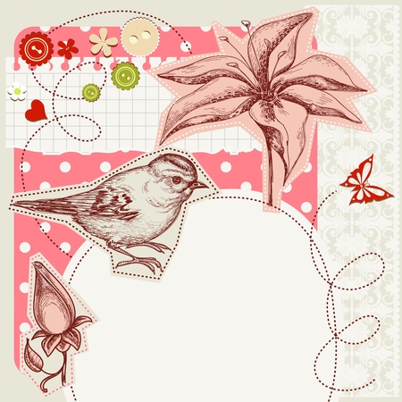 Scrapbook design with space for textのイラスト素材
