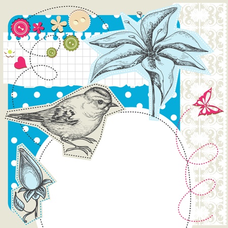 Scrapbook elements with space for textのイラスト素材
