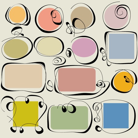 Calligraphic frames setのイラスト素材