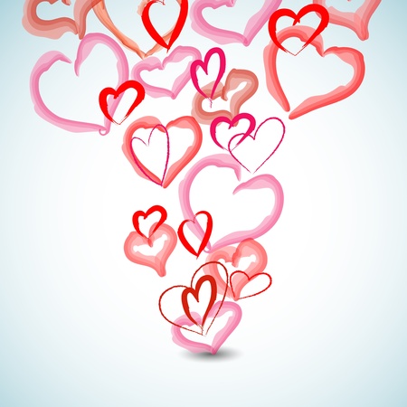 Watercolor hearts backgroundのイラスト素材