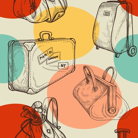 Travel bags seamless patternのイラスト素材