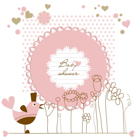 Baby girl showerのイラスト素材