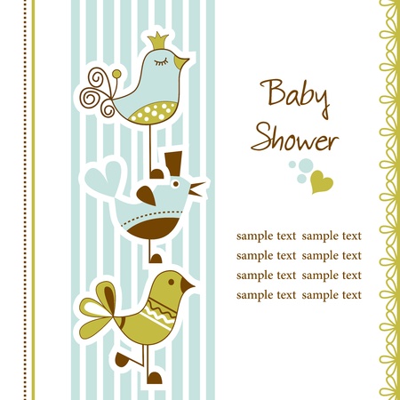 Birds baby showerのイラスト素材