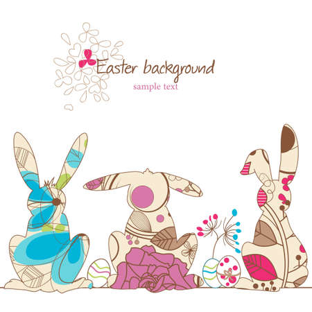 Easter background, decorative row of rabbitsのイラスト素材