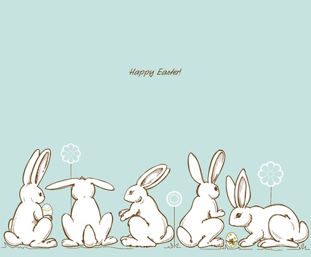 Easter rabbitsのイラスト素材