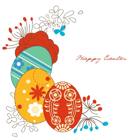 Easter eggs corner decorationのイラスト素材