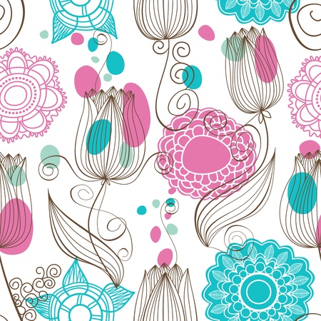 Cute floral seamless patternのイラスト素材