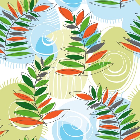 Spring forest seamless patternのイラスト素材
