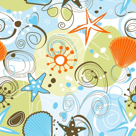 Sea seamless patternのイラスト素材