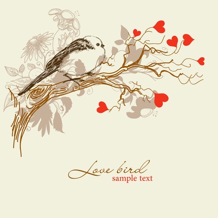 Cute love birdのイラスト素材