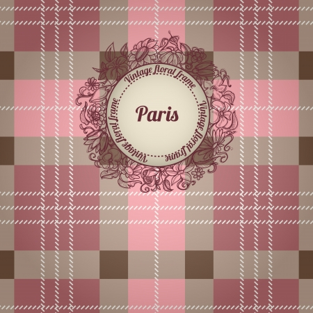 Vintage Paris background, album cover with floral labelのイラスト素材