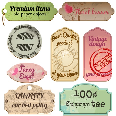 Vintage labels setのイラスト素材