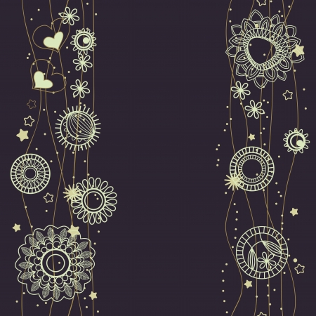 Floral festive borders (seamless pattern) のイラスト素材