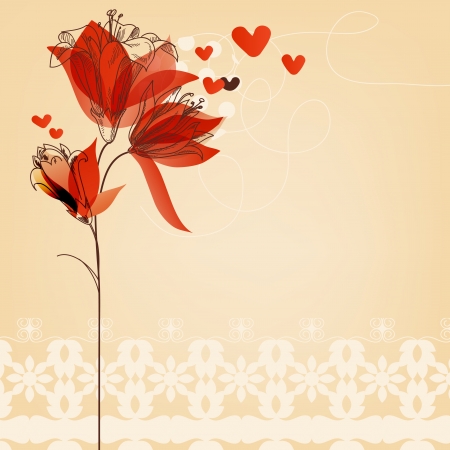 Love floral backgroundのイラスト素材