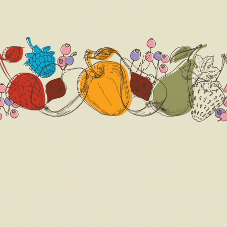 Autumn fruits seamless patternのイラスト素材