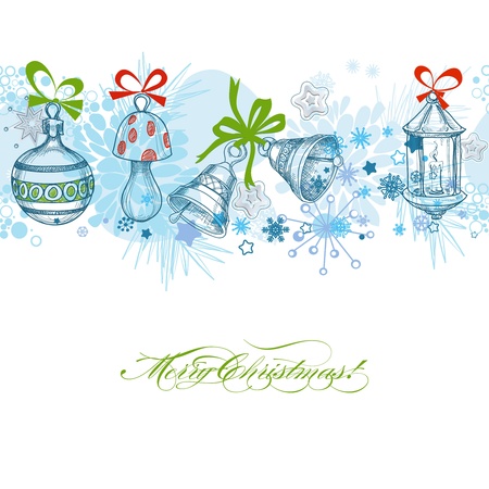 Christmas background, seamless pattern traditional ornamentsのイラスト素材