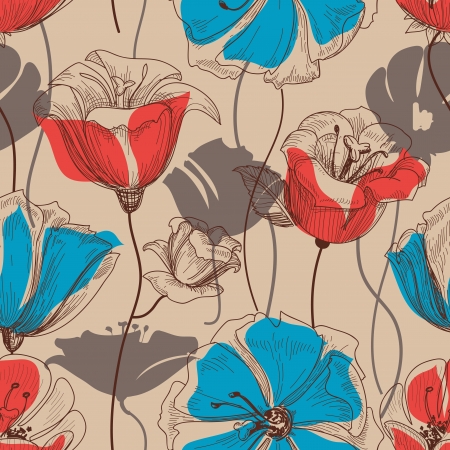 Retro floral seamless pattern のイラスト素材