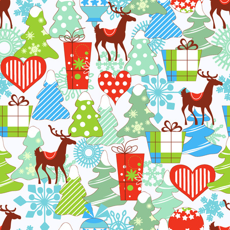 Cute Christmas seamless patternのイラスト素材