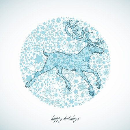 Christmas deer のイラスト素材