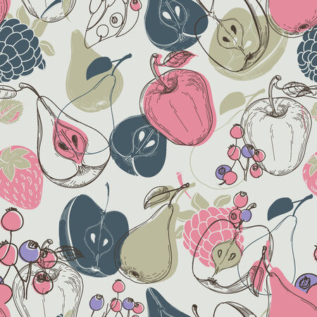 Autumn fruits seamless pattern のイラスト素材
