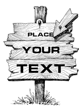Wooden board / banner for textのイラスト素材