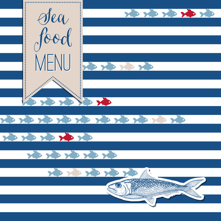 Marine background with fishのイラスト素材