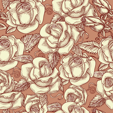Roses seamless patternのイラスト素材