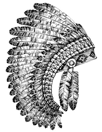Indian feathers headdressのイラスト素材