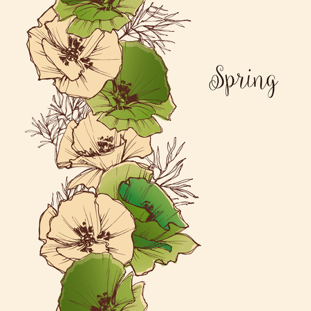 Spring flowers patternのイラスト素材