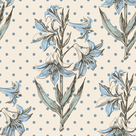 Retro floral patternのイラスト素材