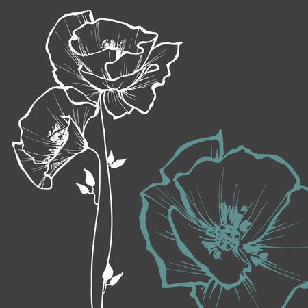 Floral card over dark backgroundのイラスト素材