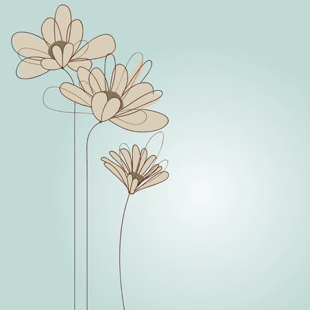 Delicate floral greeting card for birthday, wedding, spring, Easterのイラスト素材