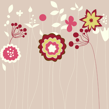 Abstract flowers greeting card Vector illustration.のイラスト素材
