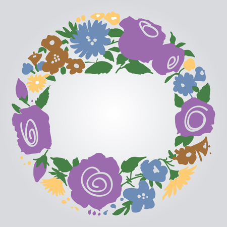 Floral frame with space for text. Vector illustration.のイラスト素材