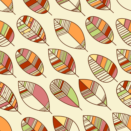 Fall leaves seamless patternのイラスト素材