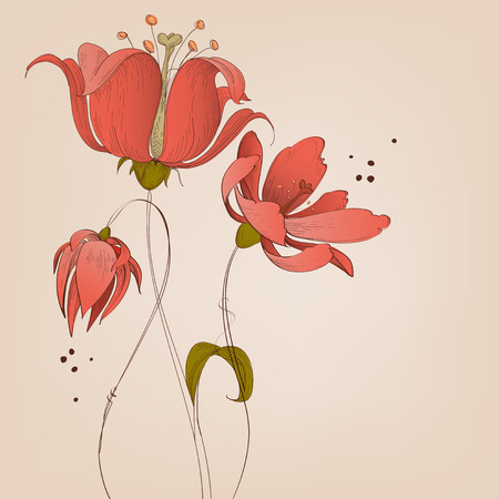 Lily flowers backgroundのイラスト素材