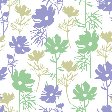Floral seamless pattern in pastel colorsのイラスト素材