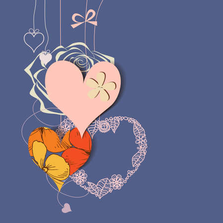 Abstract hearts background, love greeting cardのイラスト素材