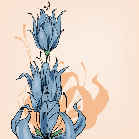 Bluebell flowers greeting cardのイラスト素材