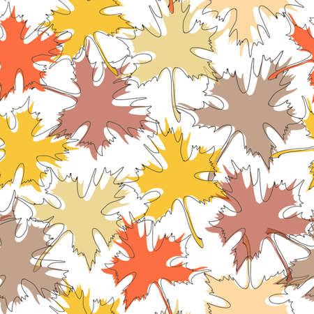 Colorful maple fall leaves seamless patternのイラスト素材